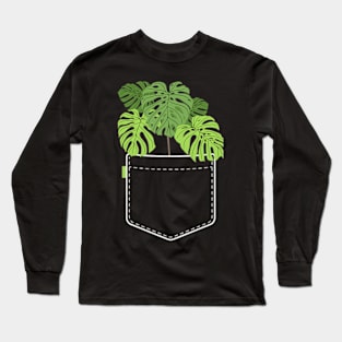 Monstera Pocket Plant Mama Long Sleeve T-Shirt